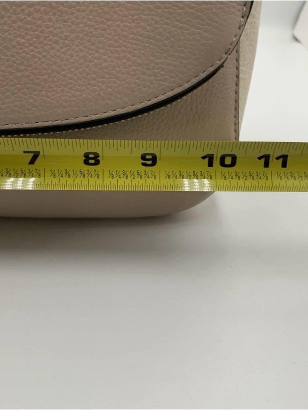 kate spade Devin Pebbled Leather Shoulder Bag in Tan/Cream with Black Trim - Picture 10 of 12